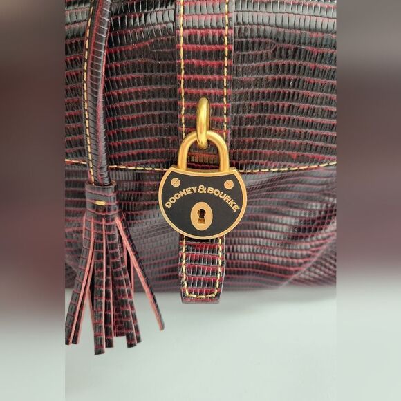 Dooney & Bourke Lizard Embossed Drawstring Shoulder Bag - Picture 2 of 15